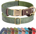 PU Leather Dog Collar for Small Dogs Puppy, Soft Lining, Green S