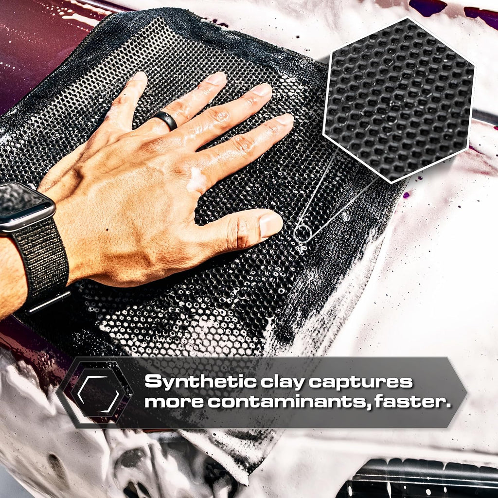 Synthetic Clay Towel 12"x12" - Clay Bar Alternative, Detailing | Synthetic clay towel lifts tar, sap & road film for