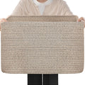 75L Large Blanket Basket for Living Room, Woven Rope Laundry Basket with Reinforced Handles, Decorative Versatile