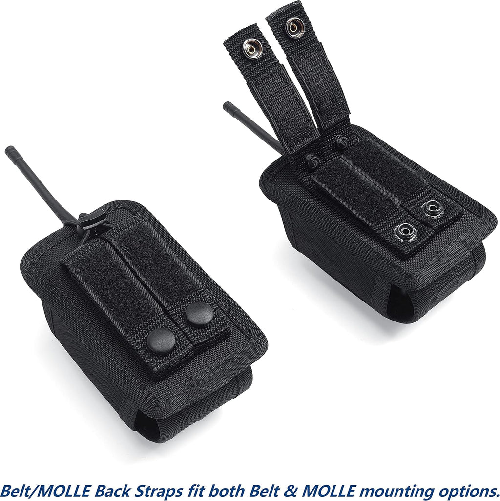 Universal Radio Holster Two Ways Radio Holder Walkie Talkies Pouch Tactical Nylon Case with MOLLE Strap Duty Belt