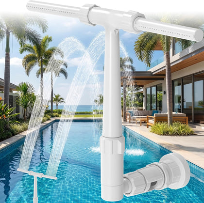 Pool Fountain for Above and In-Ground Pools, Dual Spray Waterfall Sprinkler Fountain, Above Ground Pool Accessories