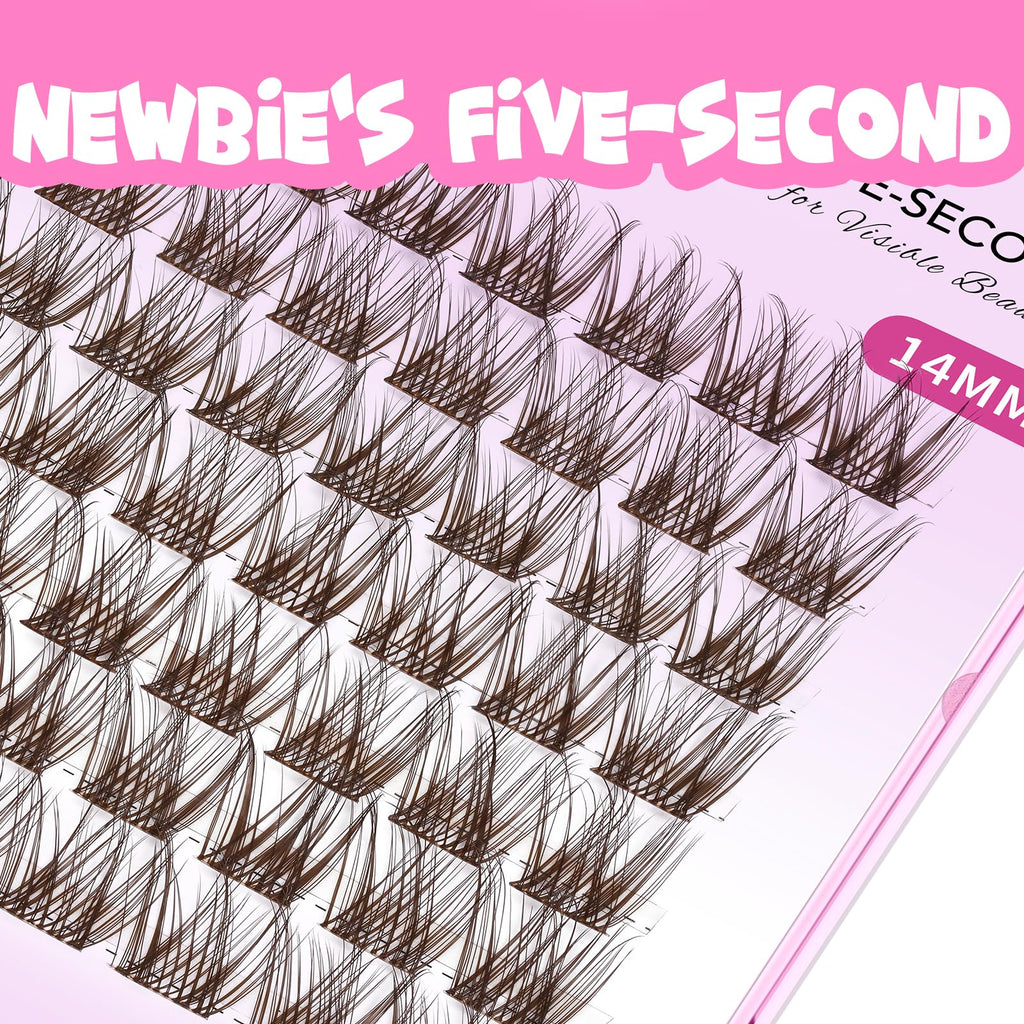 Brown Lash Clusters Newbie's Five-Second Series LuxeBold 14mm