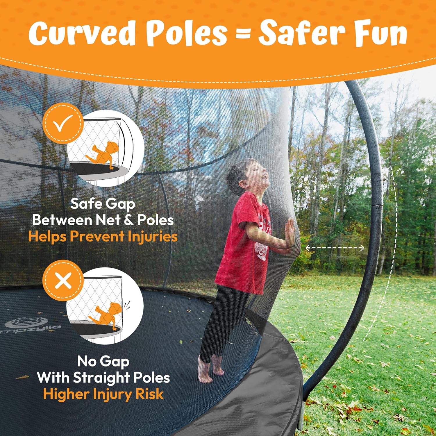 Trampoline Outdoor 8FT 10FT 12FT 14FT 15FT 16FT with Enclosure, Non-Slip Ladder & Anti-Rust Coated Frame, ASTM