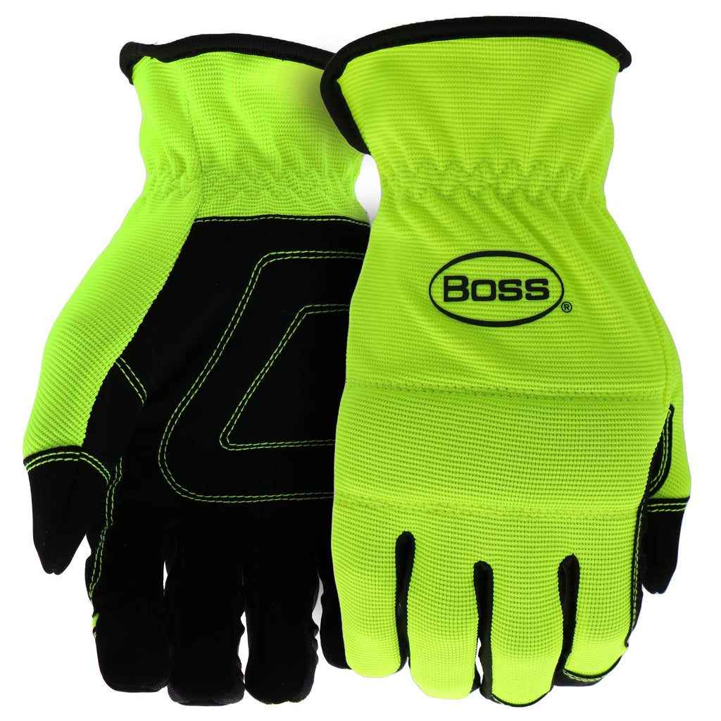 Men's Task 3-Pack High Performance Synthetic Leather Palm Work Gloves, High Dexterity, Knuckle Padding, Comfort