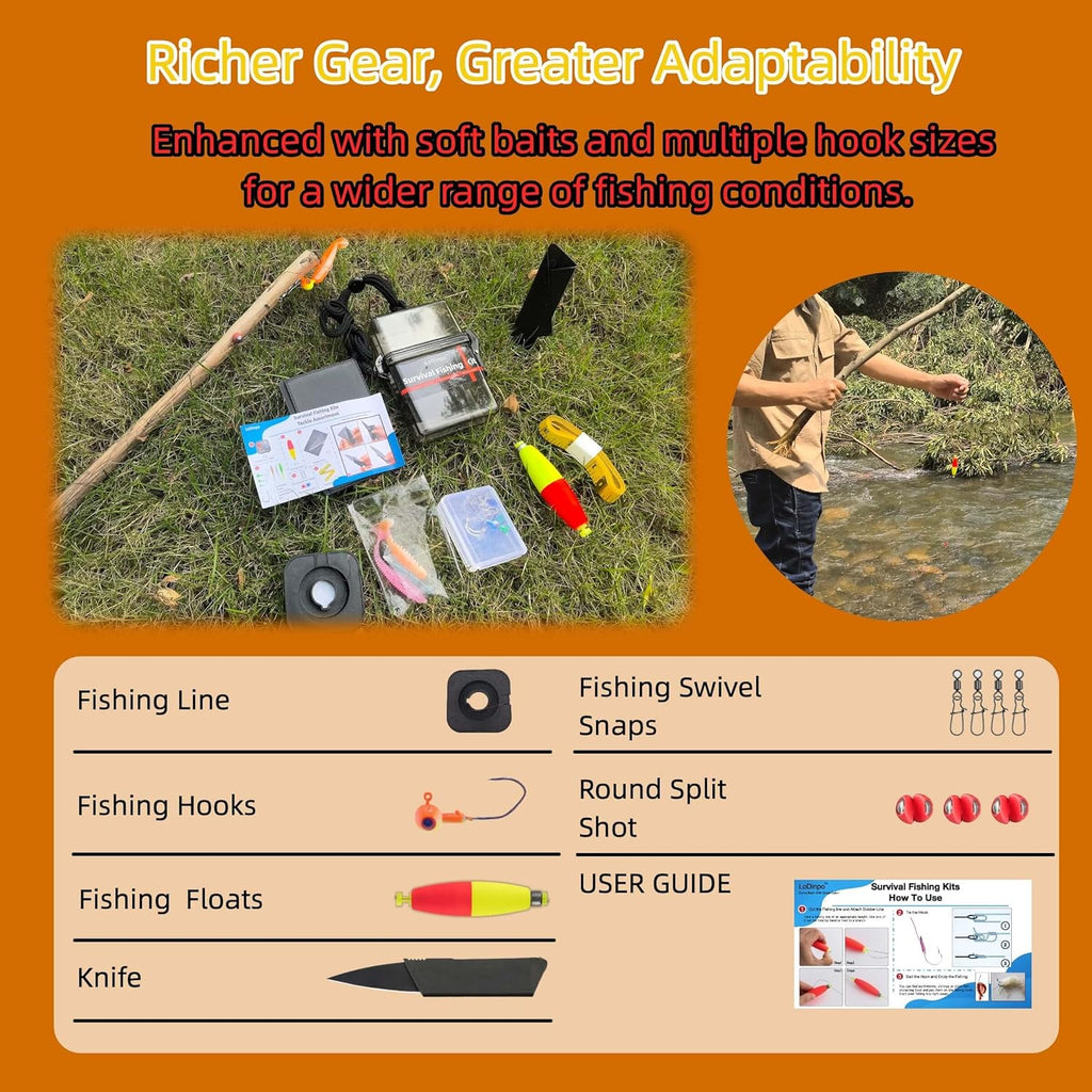 Mini Survival Fishing Kit Small Emergency Fishing Gear Box Pocket Fishing Tackle Travel Fishing Shoebox Surf