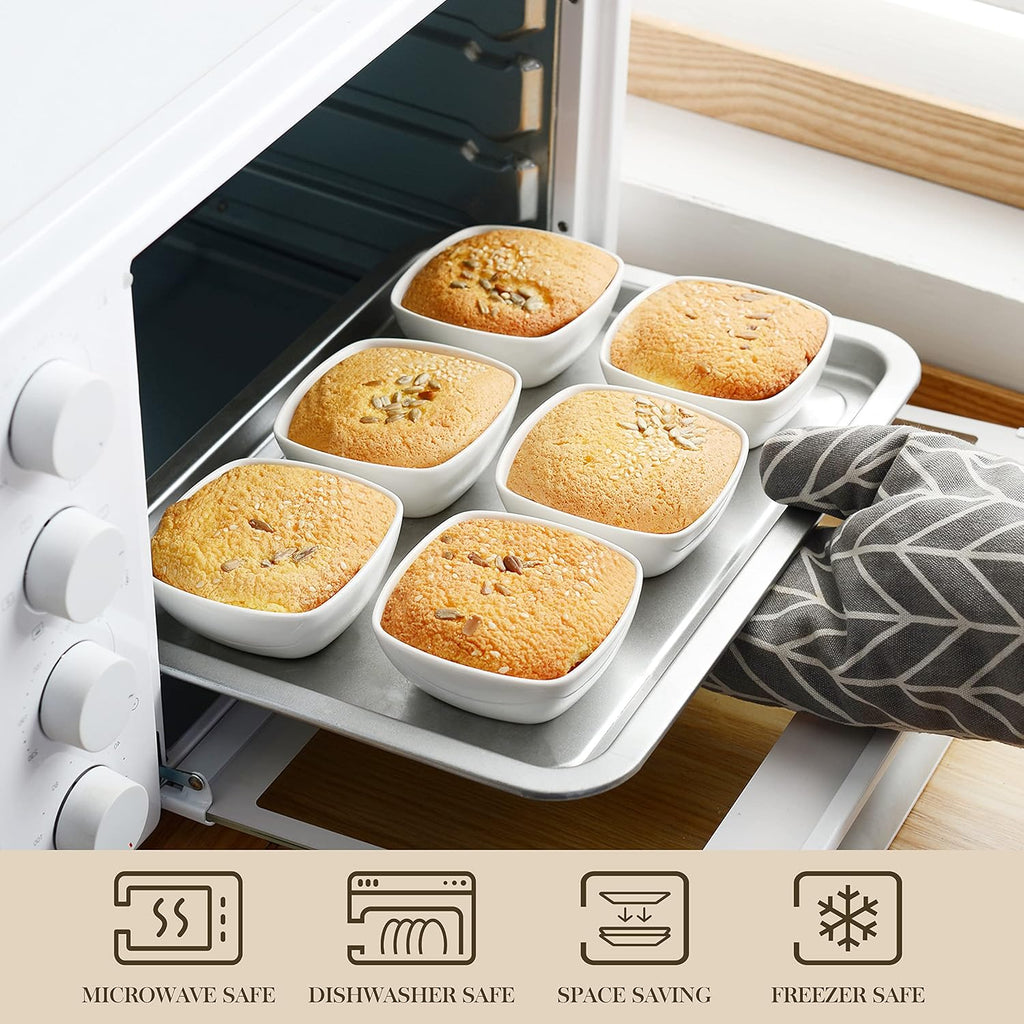 5 oz Porcelain Dip Bowls Set, 12 Pack Small Ramekins Stackable