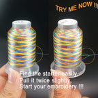 25 Colors Variegated Polyester Embroidery Machine Thread Kit