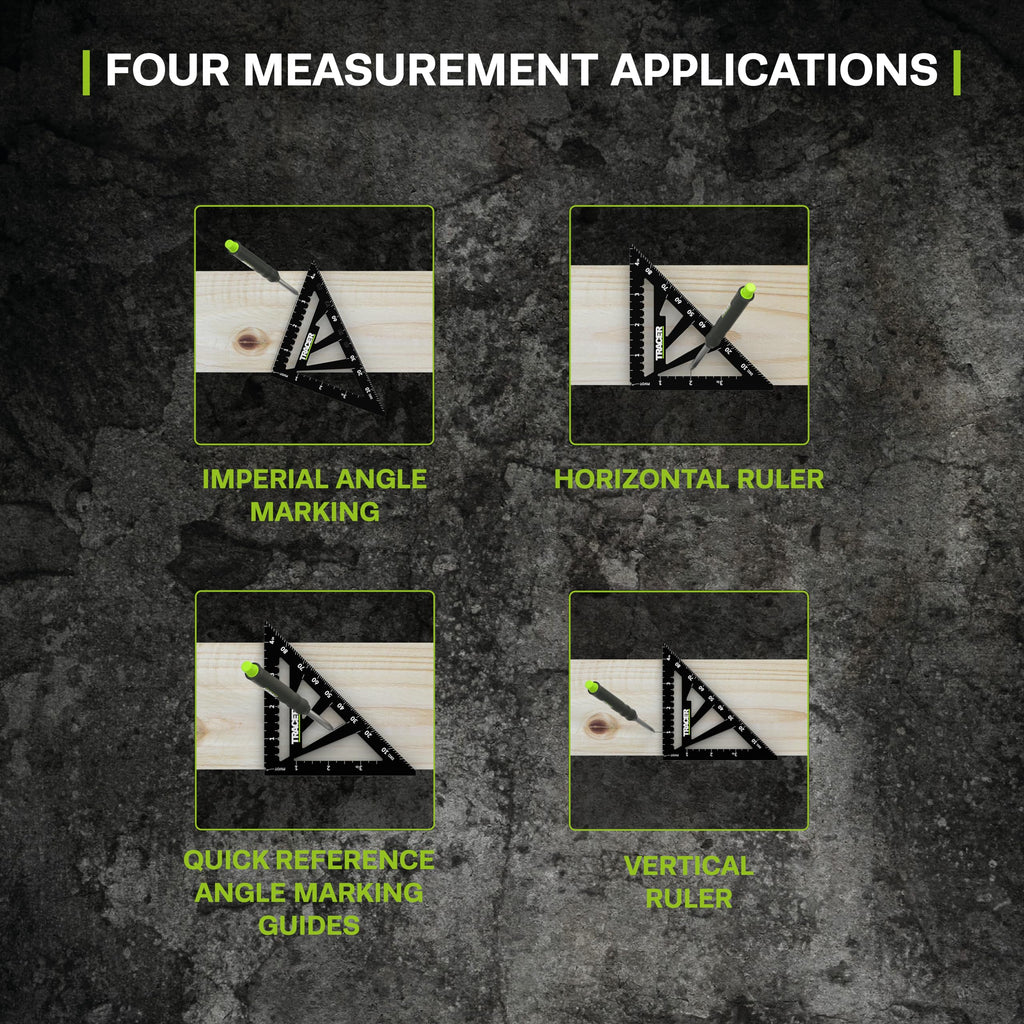 TRACER 4.5 in Aluminum Rafter Square - Carpenter Framing Triangle