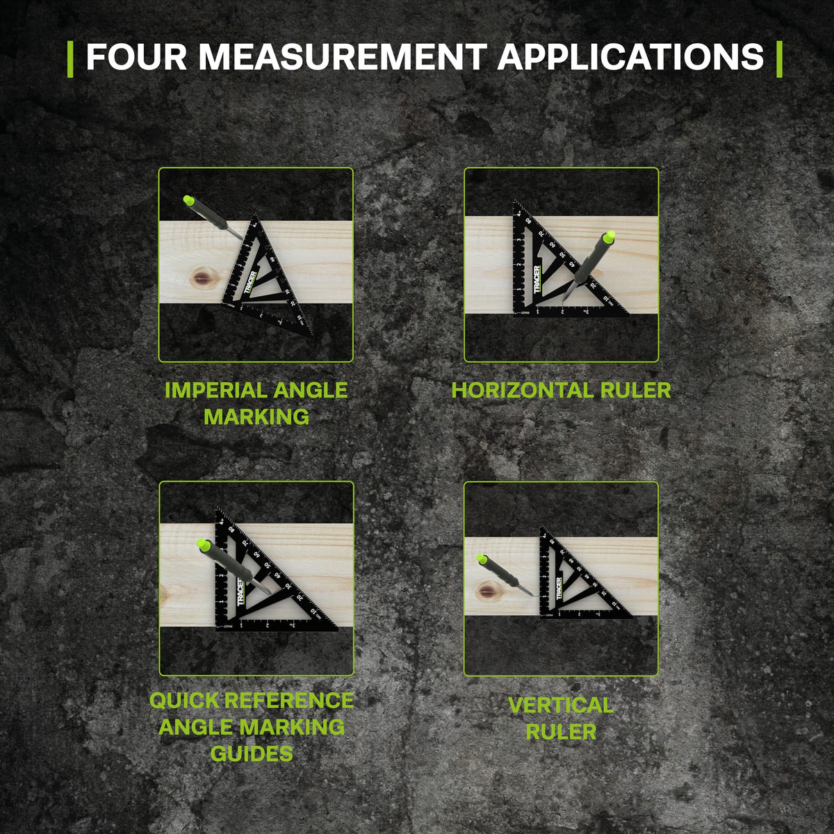 TRACER 4.5 in Aluminum Rafter Square - Carpenter Framing Triangle