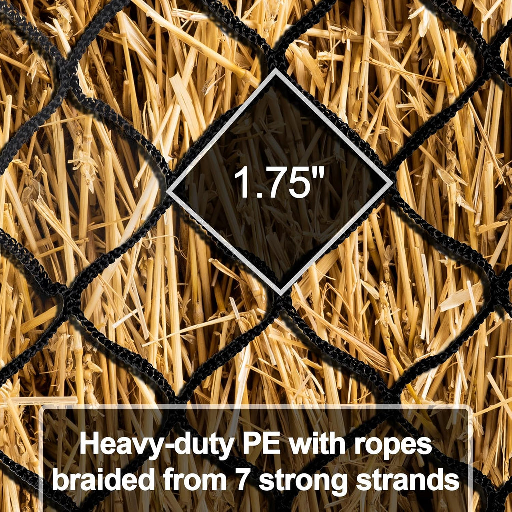Slow Feed Hay Net,Square Bales Hay Net for Horses,HDPE Ropes,47x25x17"