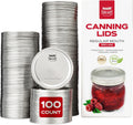 Canning Lids Regular Mouth, 100-Pack – Create Airtight Seals on Mason Jars to Preserve Food for Meal Prep & Food
