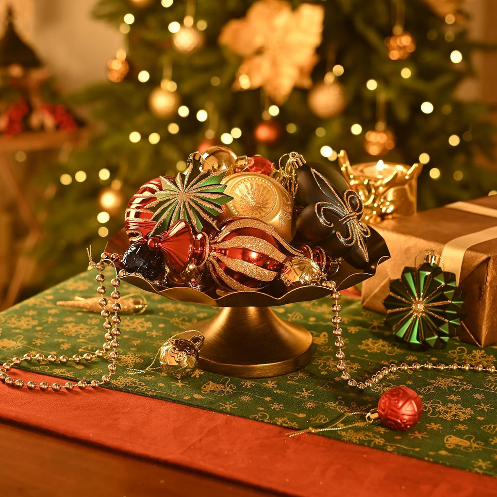Ornaments for Christmas Trees, 60ct Red Green Blue and Gold Shatterproof Christmas Tree Decorations, Luxury Hanging