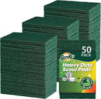 Scouring Pads - Heavy Duty Scrub Pads for Cleaning Dishes - Non-Scratch - Reusable - Green (50, Green)