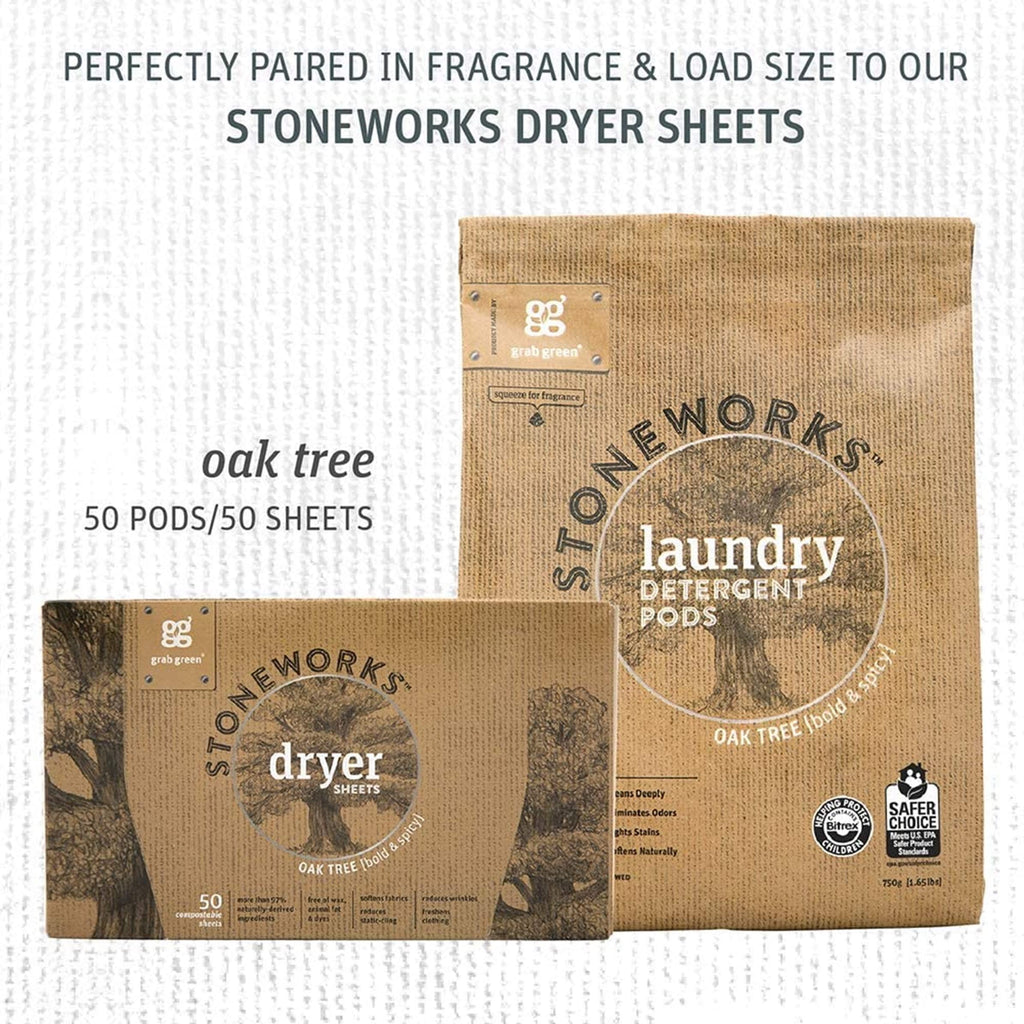 Stoneworks Laundry Detergent Pods, 50 Count, Oak Tree