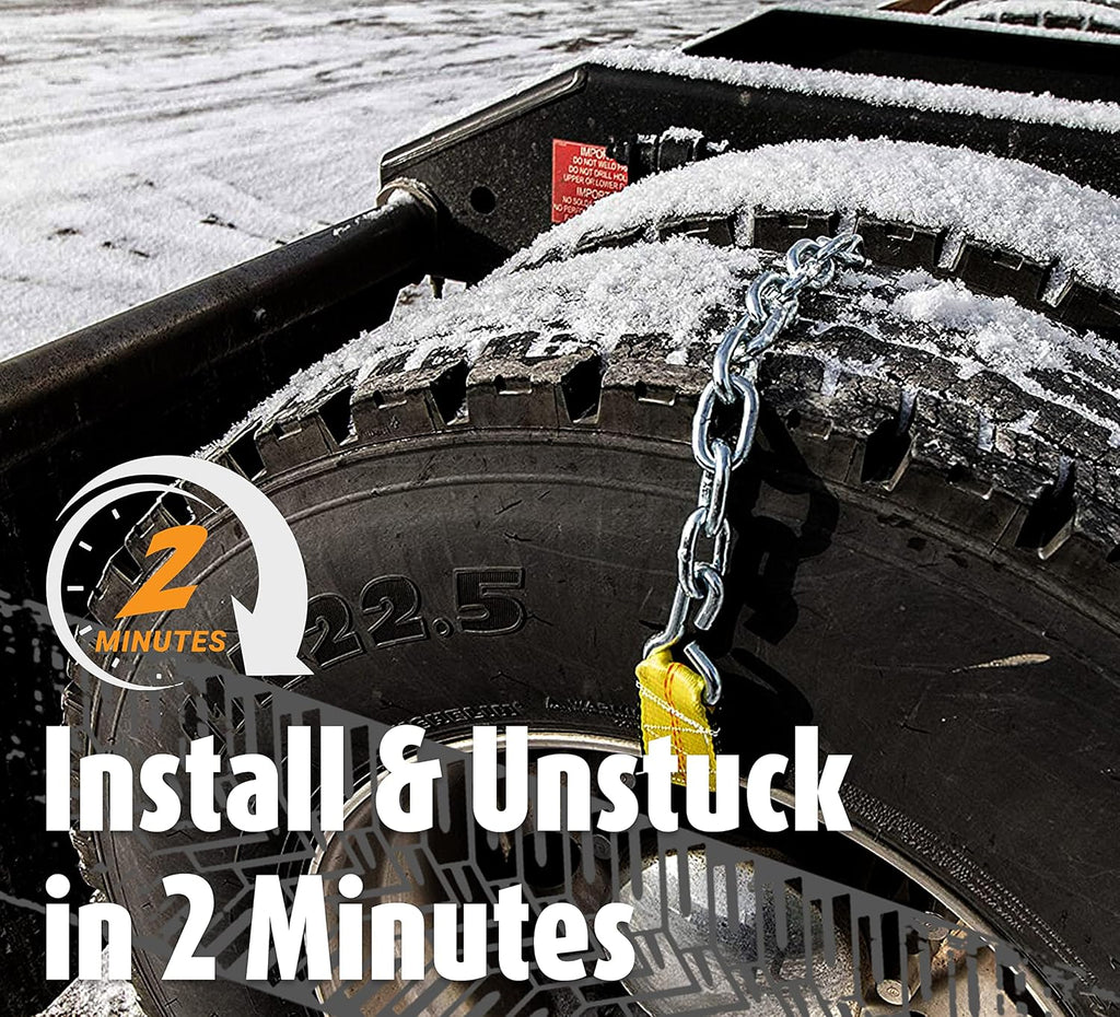 Offroad Snow Chains Alternative Traction Device For Semis & Large Trucks Easy Setup With Durable Strap & Chain Design
