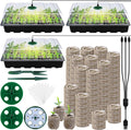 3 Pack Seed Starter Tray Kit with Grow Light Germination Trays with Humidity Dome, 120 Peat Pellets, Gardening Tools