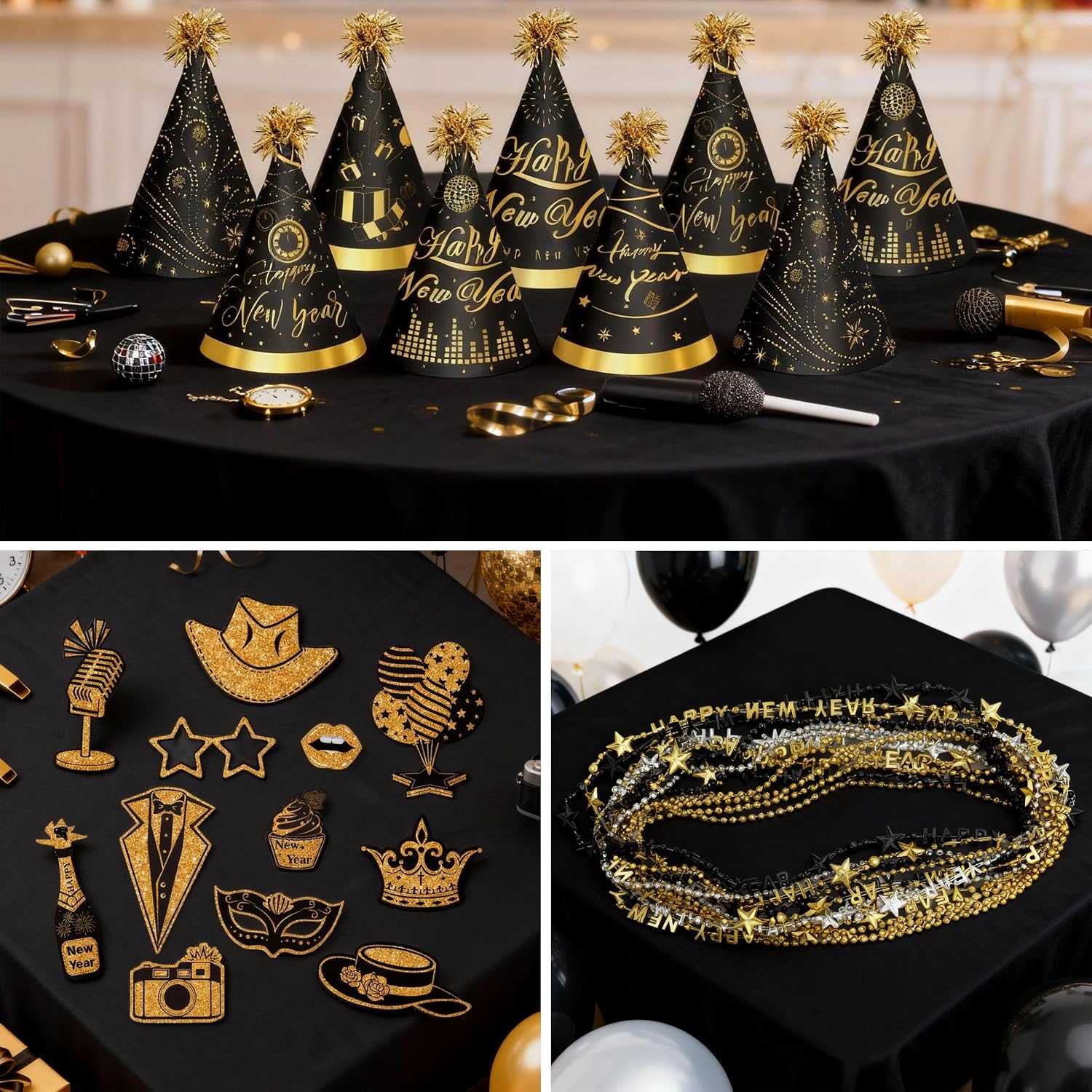 56 PCS New Year’s Eve Party Supplies for New Year's Eve Party Favors | New Year’s Eve Party Supplies Including Happy