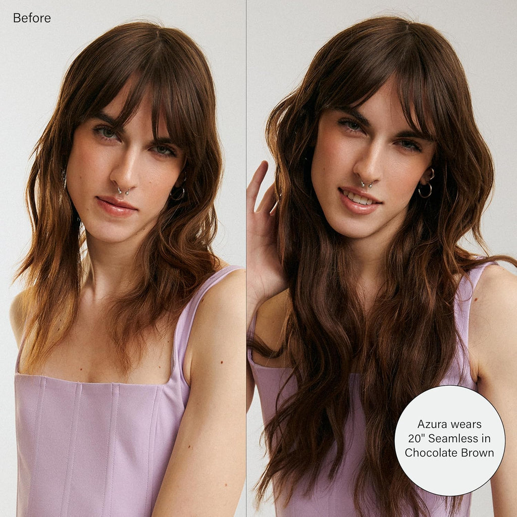 Seamless Clip-In Hair Extensions Medium Natural Brown (3N) | 20 Inches,180 Grams,Multi-Dimensional Color for Natural