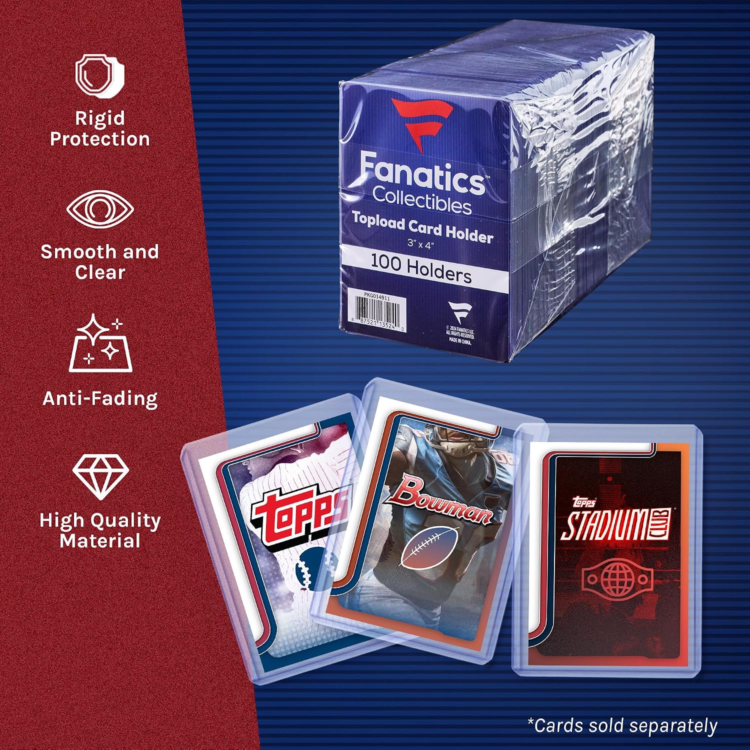 Collectibles 35pt 3x4 Top Loaders, 100 Count - Standard Size Clear Rigid Card Holders for Trading Card Protection
