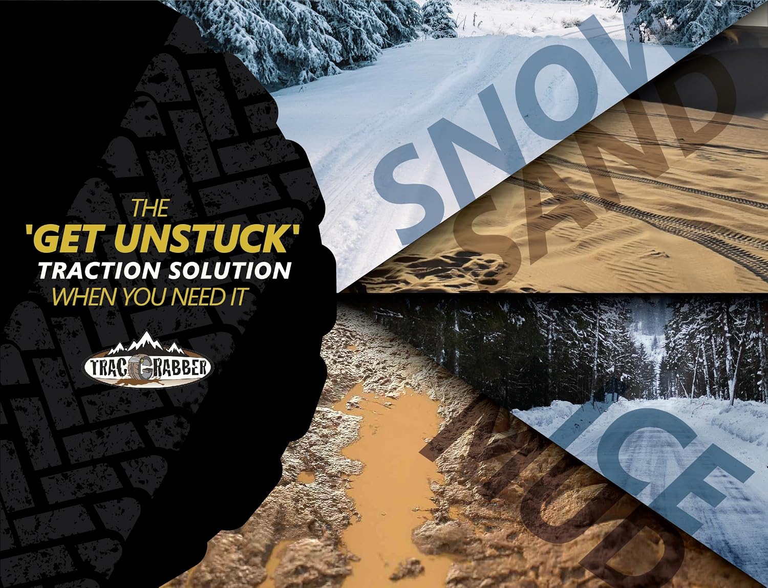 Tire Traction Device for Heavy Duty Commercial Vehicles, Set of 2 - Made in the USA, Easy to Install, Get Unstuck