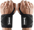 Wrist Wraps for Weightlifting 18" - Heavy Duty Gym Wrap with Hand Thumb Loop for Support & Pain Relief, USPA Approved