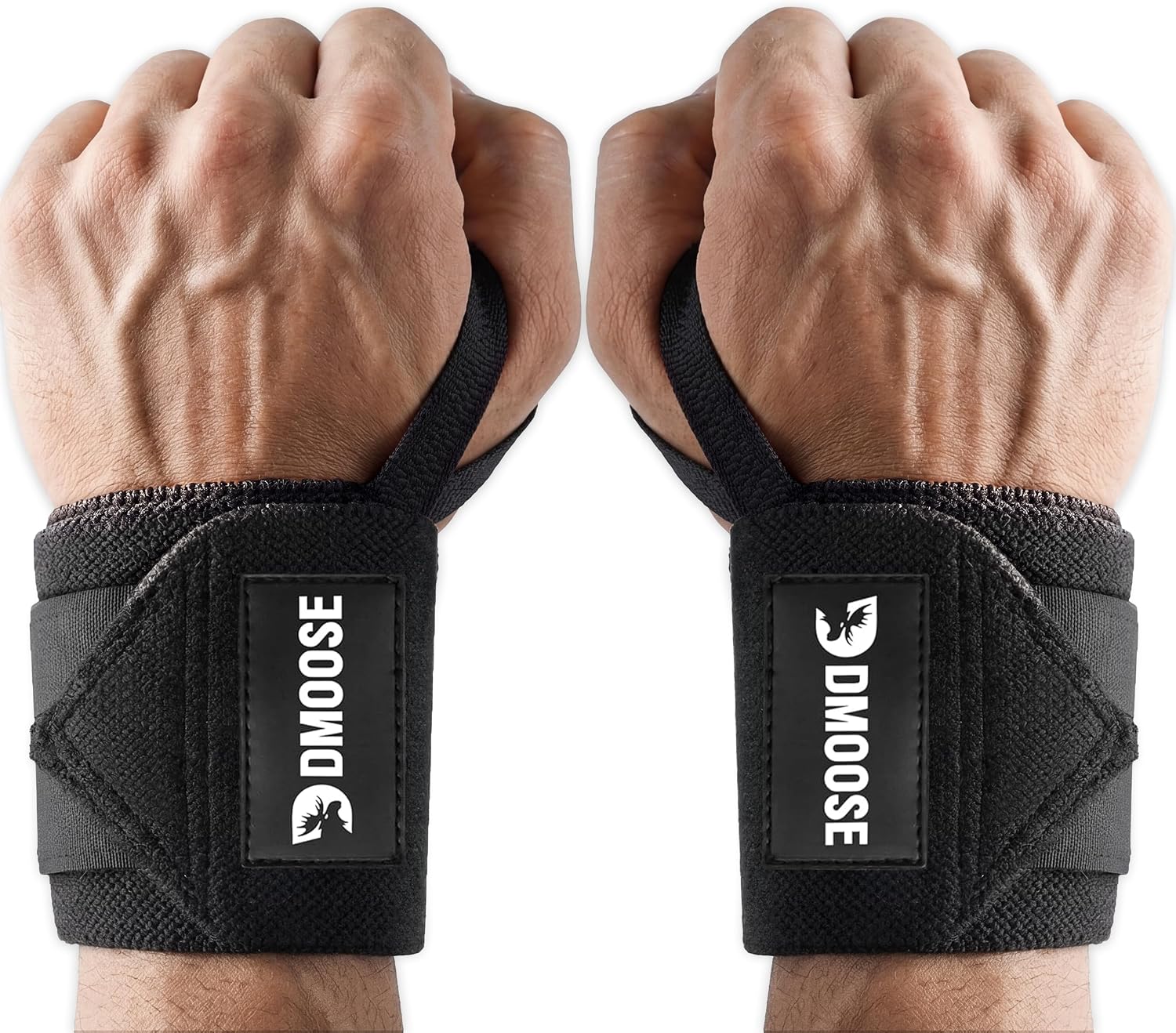 Wrist Wraps for Weightlifting 18" - Heavy Duty Gym Wrap with Hand Thumb Loop for Support & Pain Relief, USPA Approved