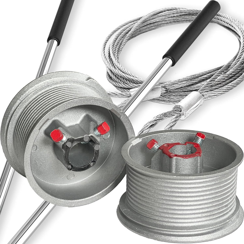3-Pieces Bundle - Standard Lift Drums / 13.5ft Long Cables/Non-Slip Torsion Spring Winding Bar