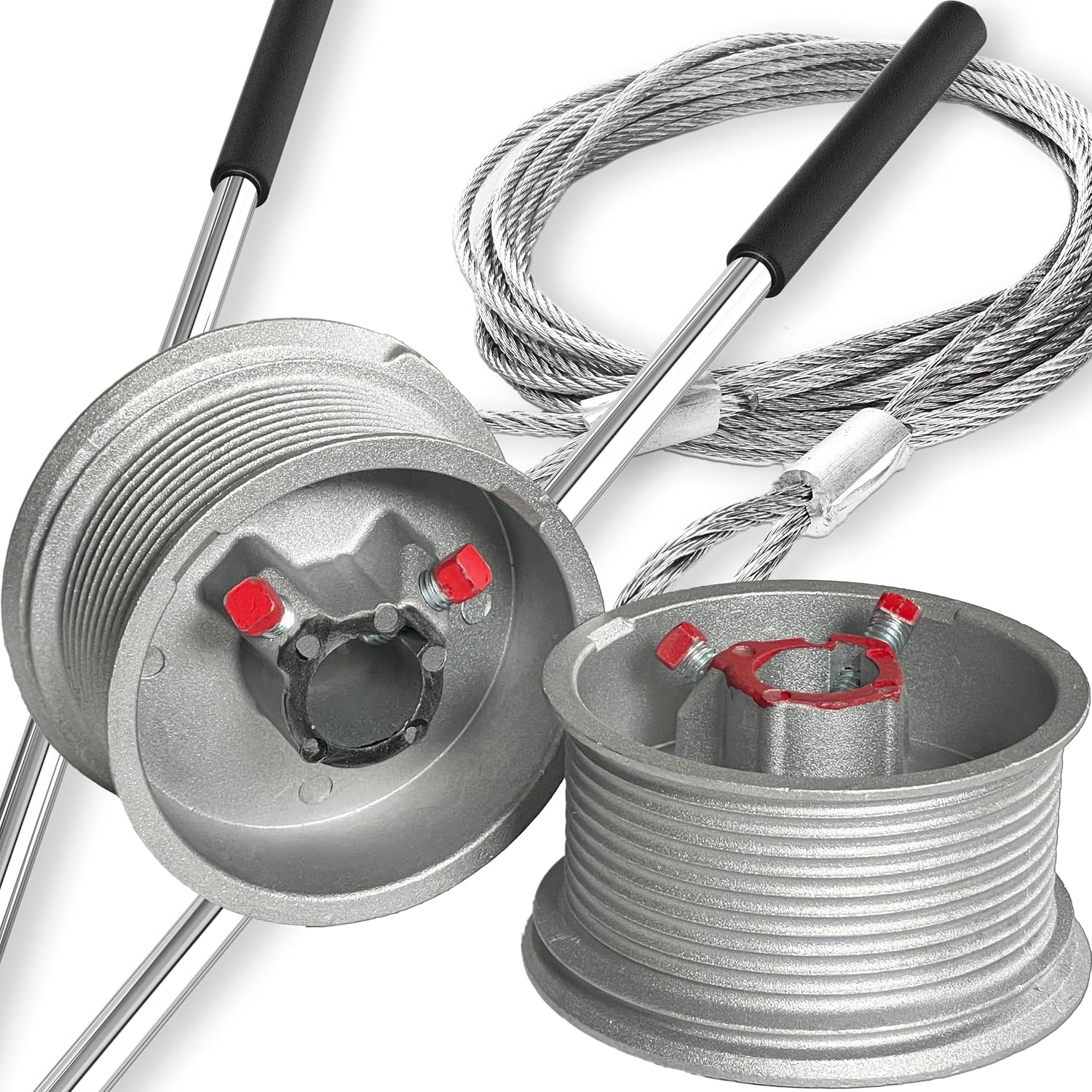 3-Pieces Bundle - Standard Lift Drums / 13.5ft Long Cables/Non-Slip Torsion Spring Winding Bar