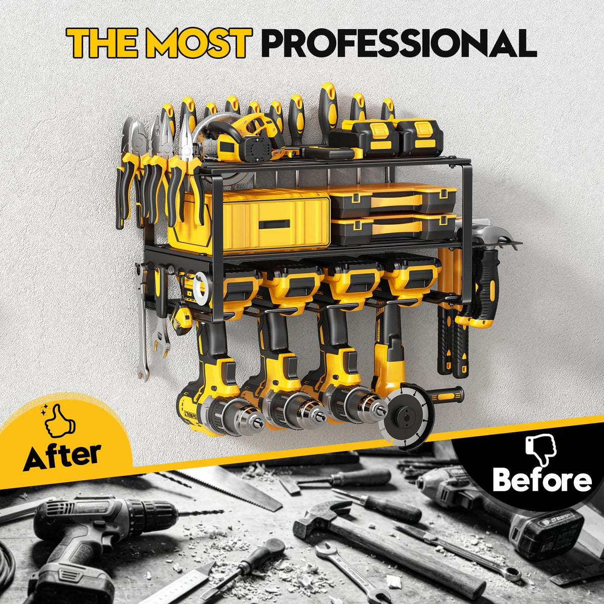 fanatato Power Tool Organizer Wall Mount Cordless Drill Holder