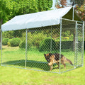 10x6x7.7ft Large Dog Kennel Outdoor, Heavy-Duty Outside Dog Kennel with Roof, Security Latch-Lock Door, Chain-Link