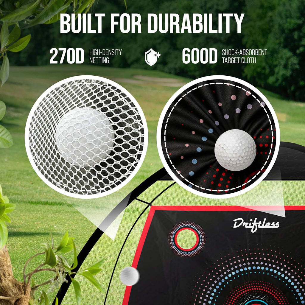 Golf Net – 10x7 ft Practice Net for Backyard Driving, Indoor Hitting Net with Mat, A Great Gift for Golfers or Dad –