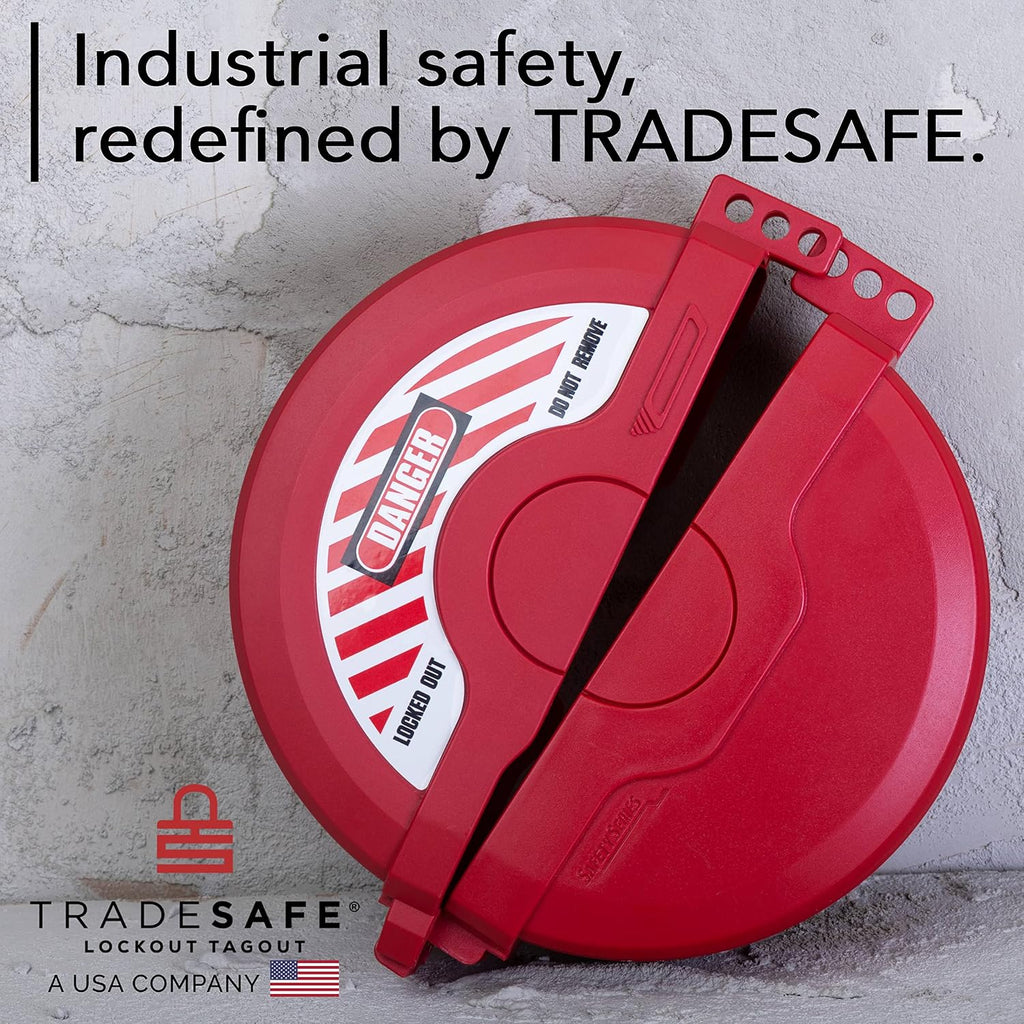 TRADESAFE Gate Valve Lockout Fits 5 inch to 6-1/2 inch Diameter Handles