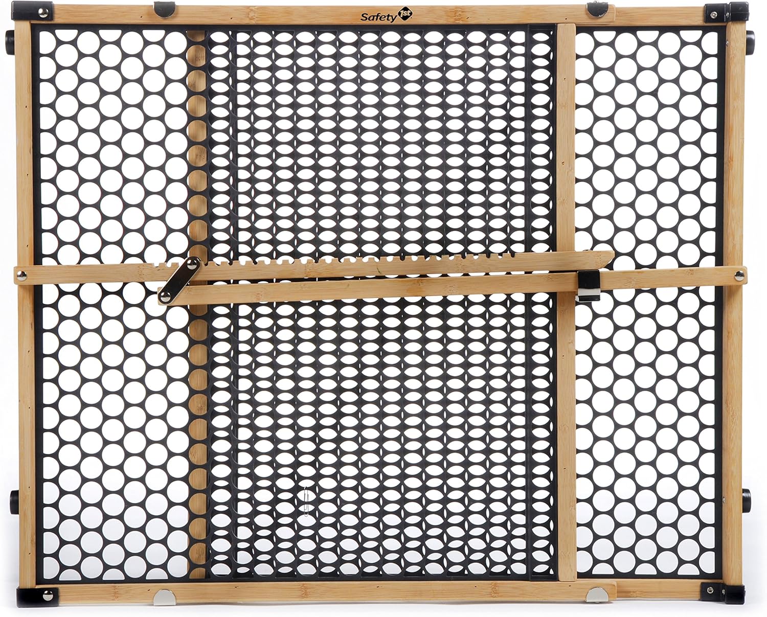 Bamboo Baby Gate for Doorways, No Drill Easy Install, Dog Gates, Fits 28"-42", 24" High, Bamboo and Black