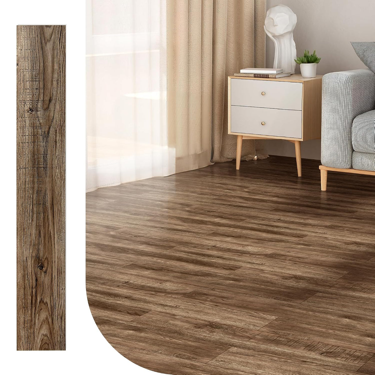 SPC Click-Lock Floating Floor Tiles, Oak