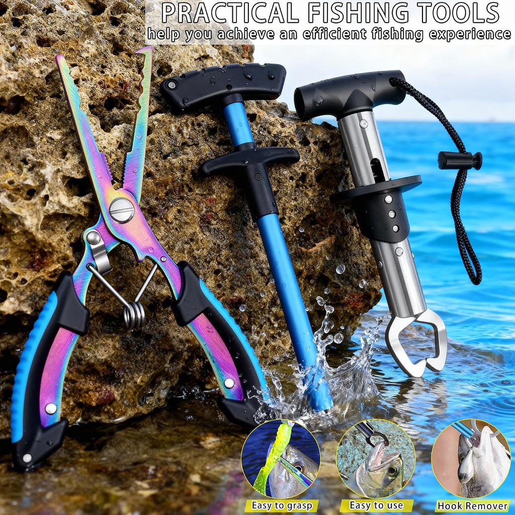 Fishing Backpack with Tackle Boxes and Rod Holder, 24L Fishing Sling Bag with Fishing Lures Kit, Fishing Gear Bag