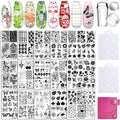 Nail Stamping Plates Set, 15PCS Nail Stamper Kit Lace Nail Stamp