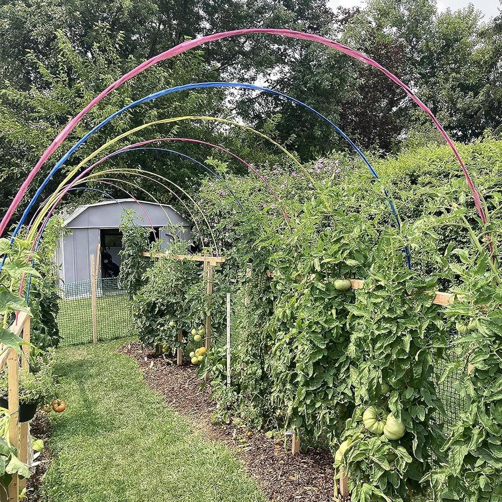 Garden Hoops Grow Tunnel, 12 Sets of 7FT Greenhouse Hoops for Raised Beds, Rust-Proof Fiberglass Frame for Garden
