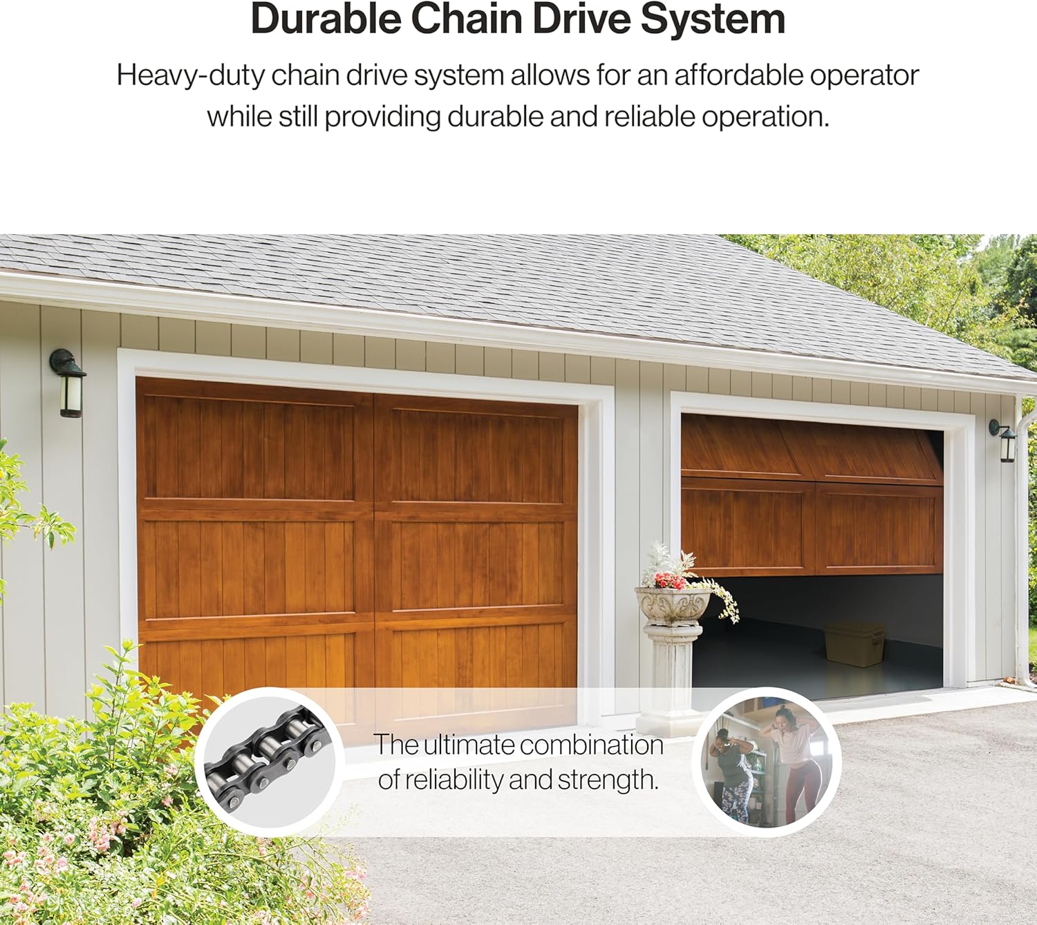 Chain Drive 750 3/4 HPc Garage Door Opener w/Battery Backup - Heavy Duty - Operate your garage door when the primary
