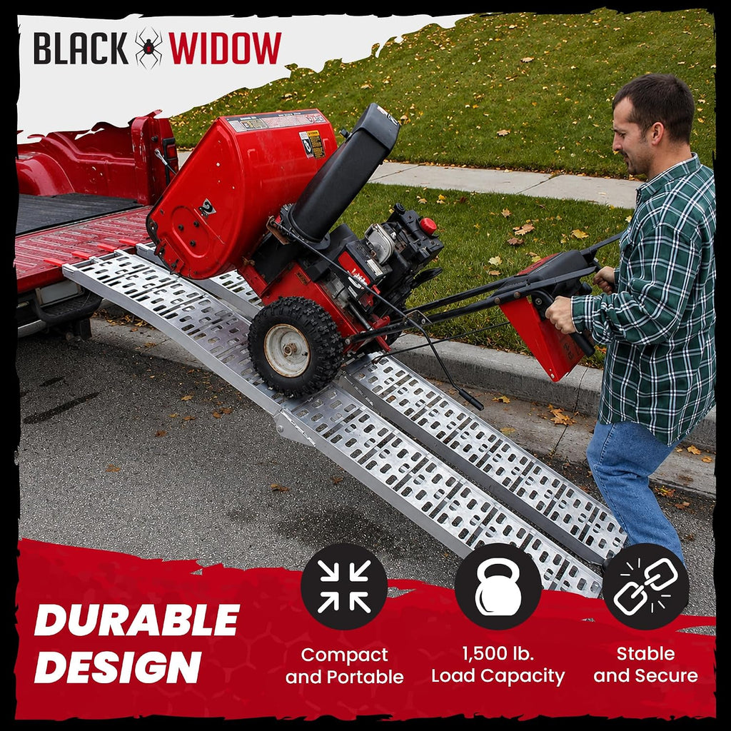 Aluminum Folding ATV Loading Ramps, 1,500 lb, 7 Ft 5 in, 2-Pack