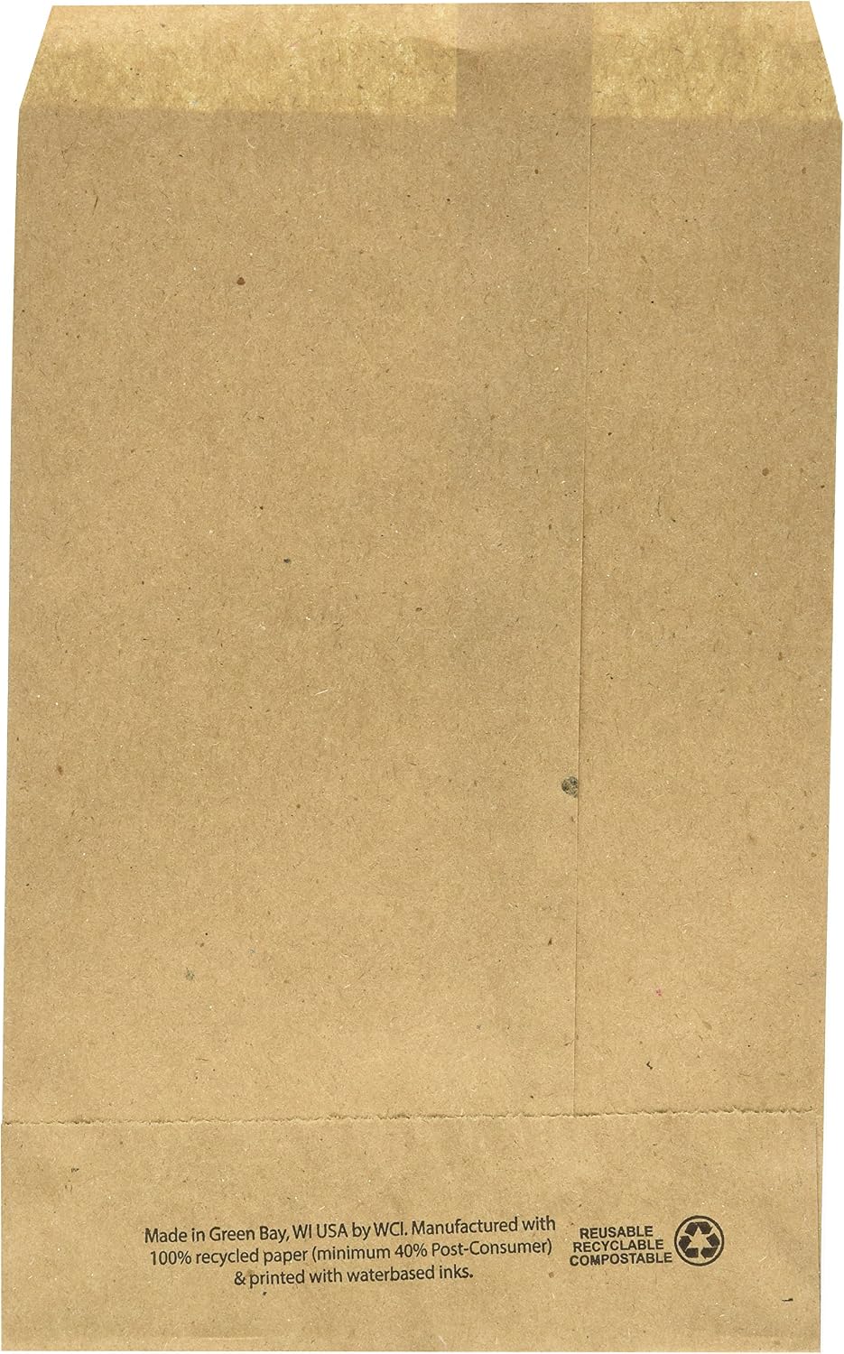 100 Natural Kraft Merchandise Bags, 5x7-1/2, No Gusset by WCI
