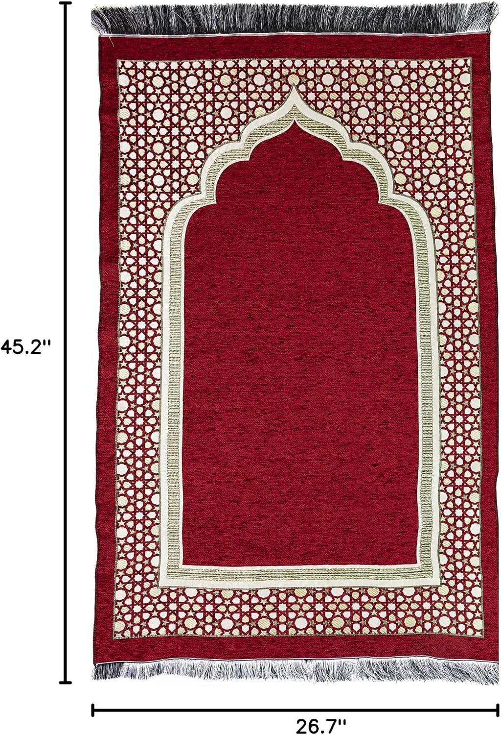 Turkish Islamic Prayer Mat - Thin Woven Chenille Sajjadah - Intricate Praying Rug Ramadan Eid Gift - Traditional