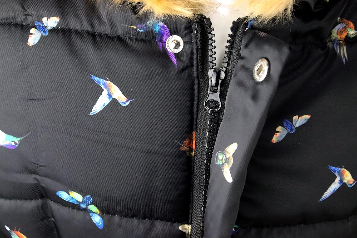 Girl's Winter Coat Jacket Hooded Kids Toddler Flower Print Parka Outwear Warm Cotton Puffer Hooded Jacket