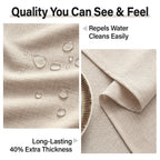Linen Textured 90 Inch Round Tablecloth Ivory