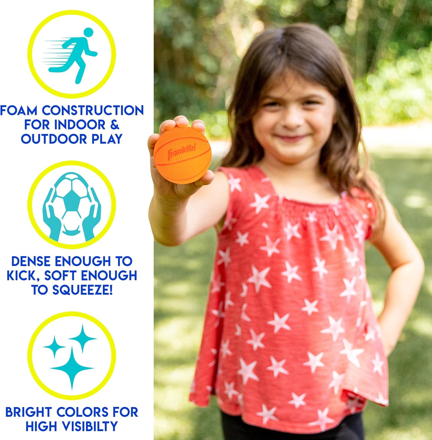 Kids Mini Foam Sports Balls - Indoor + Outdoor Soft Foam Toy Balls for Kids - Perfect Backyard + Practice - Mini