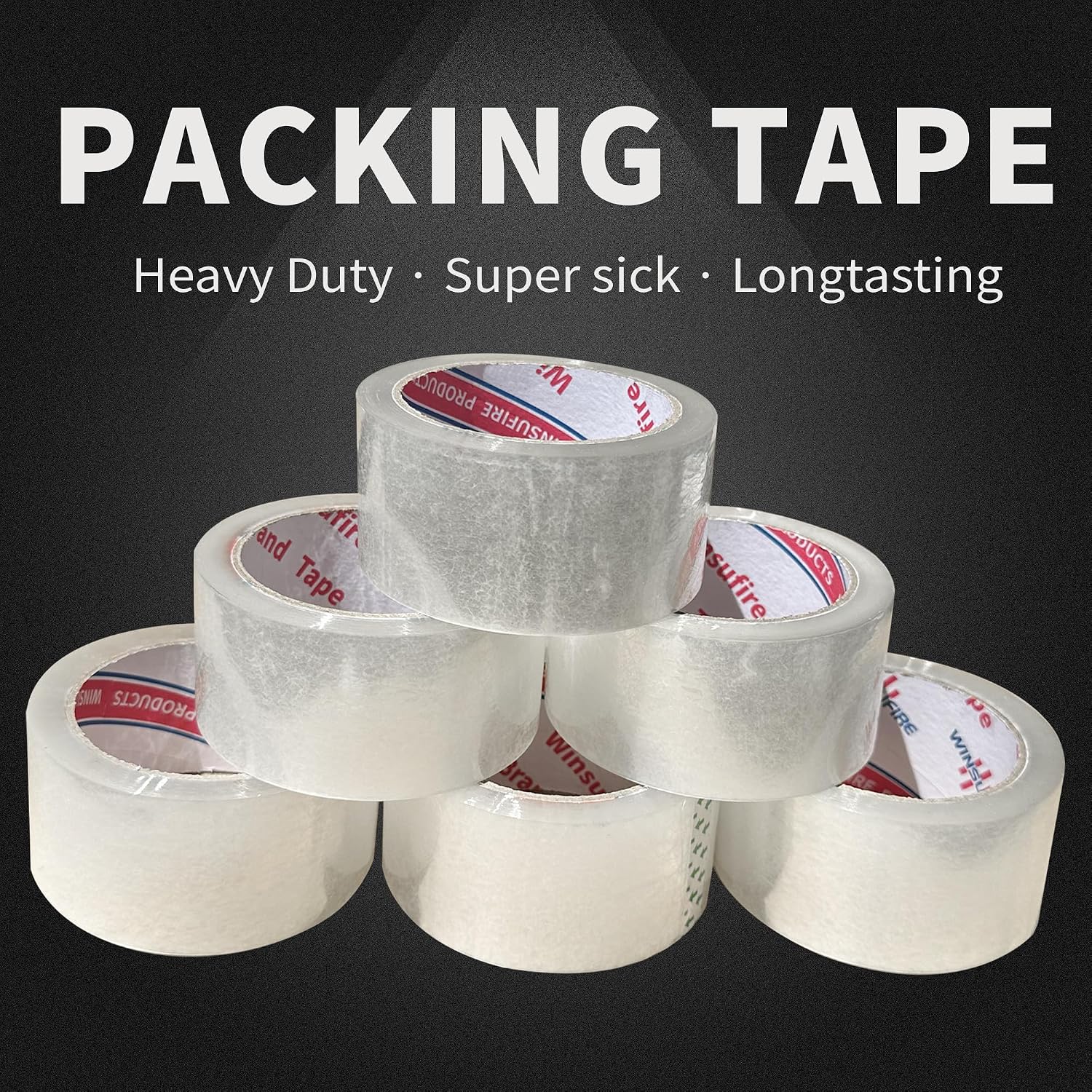 Strong Heavy Duty PackingTape for Shipping, Moving and Taping up Box, Clear Packing Tape,Total 390Y, 1.88 inch x 65