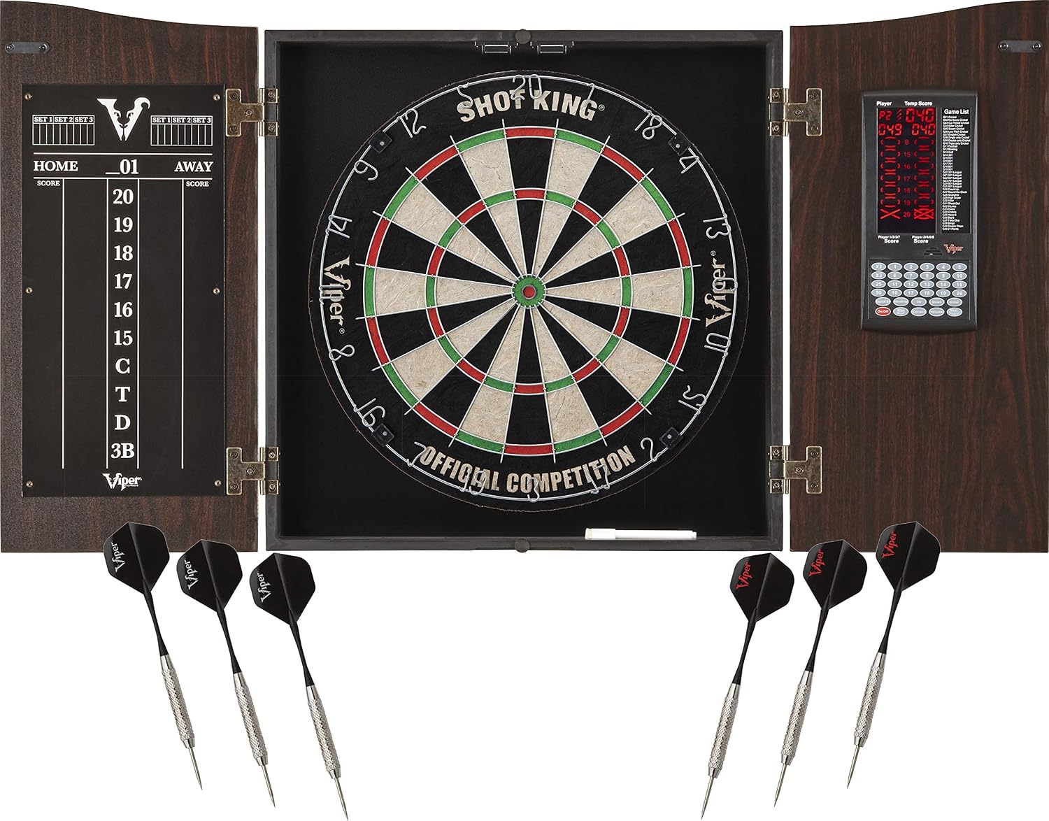 Deluxe Dartboard Cabinet with Integrated Pro Score and Cricket Scoreboard