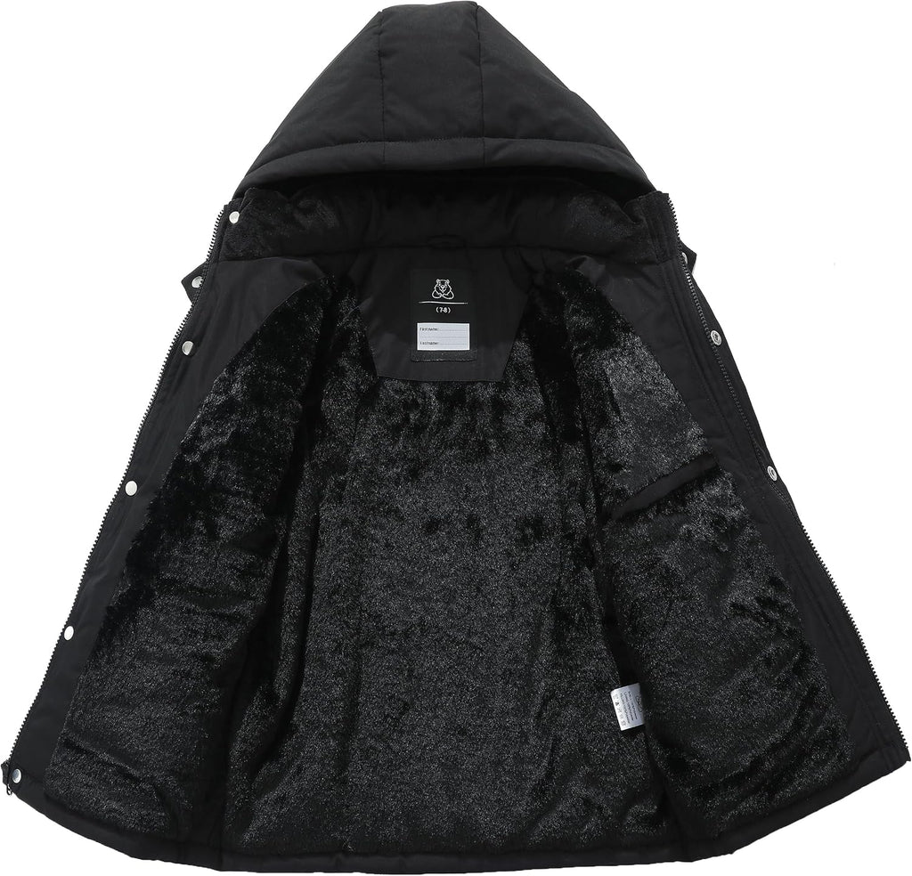 Boy's Winter Coat Waterproof Puffer Jacket| Warm Windbreak Parka | Thicken Fleece Lining Hooded Down Outerwear for Kids