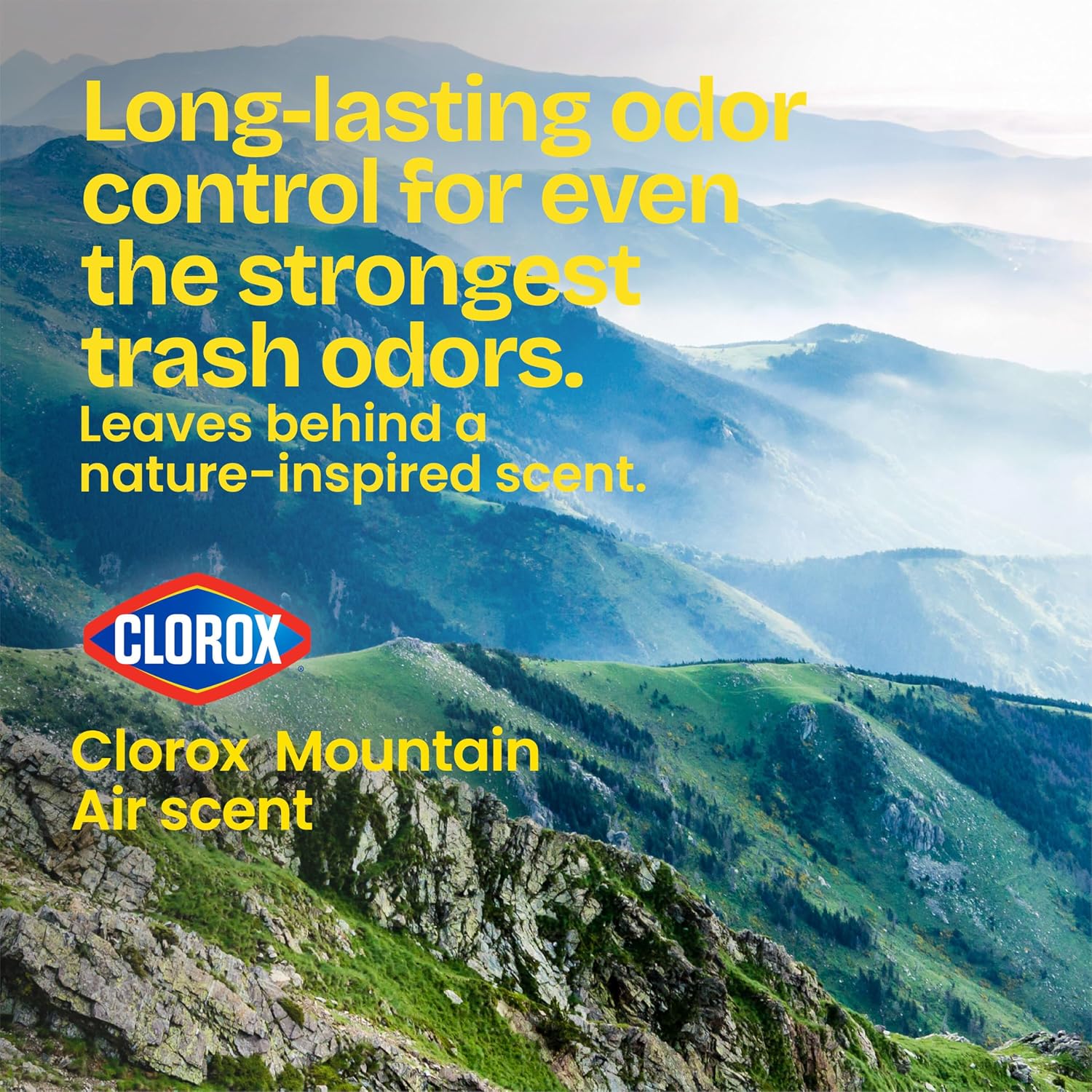 ForceFlex Heavy Duty Trash Bags, Rip and Tear Resistant, Mountain Air Scented Black X-Large Garbage Bags, Odor