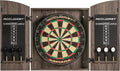 Armada Bristle Dartboard Cabinet Set – Official 18” Sisal Board, Self‑Healing Fibers, Grey Wood Cabinet, Round Spider
