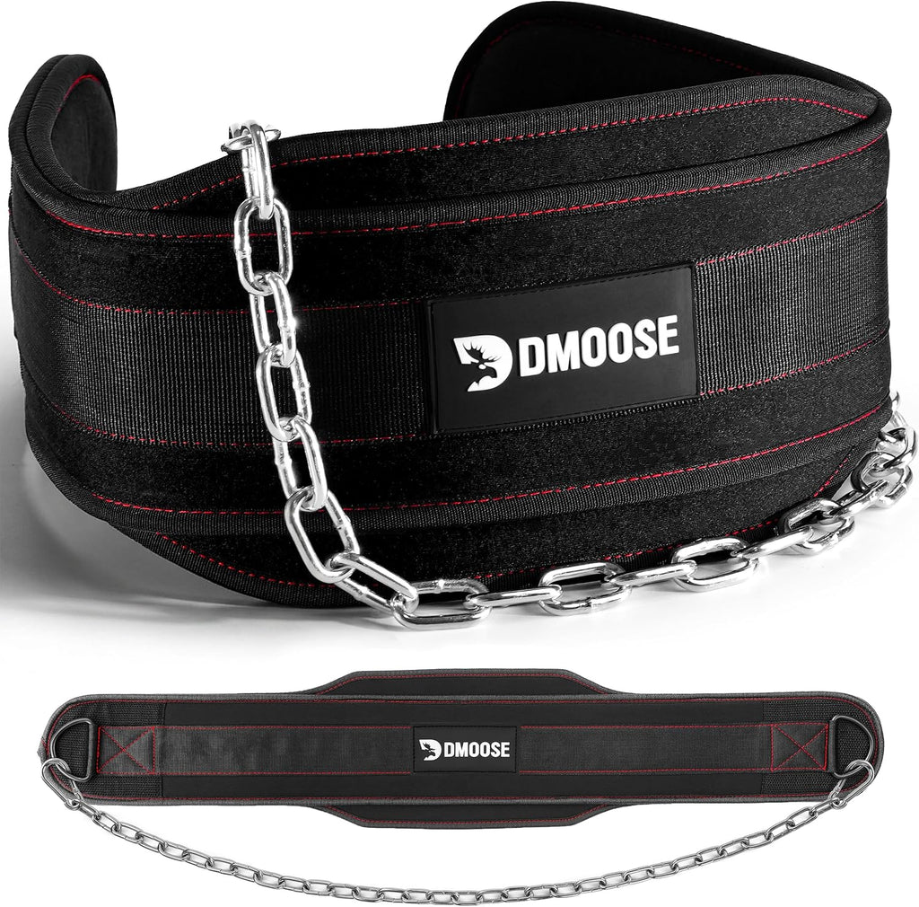 Dip Belt for Weight Lifting, Pullup, Squats & Dips - 36" Robust Steel Chain, Comfortable Neoprene Padding Supports